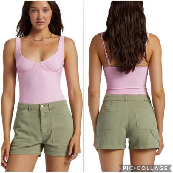 Billabong Leia Utility Shorts Army Green 28 - Picture 2 of 6
